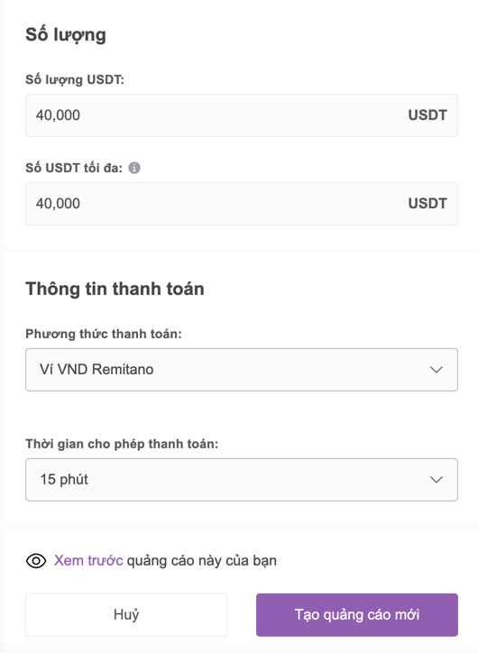 Set thông tin số lượng mua