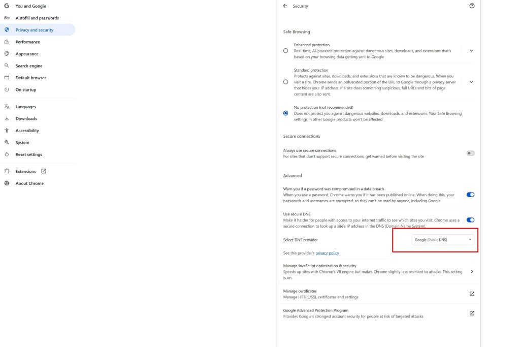 Chuyển sang Google DNS hoặc CloudFlare